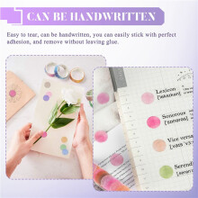 6 Roll Morandi Dots Washi Tape Dot Stickers Cirkel Dot Labels voor DIY Decoratieve Dagboek Planner Scrapbooking Foto Ablums