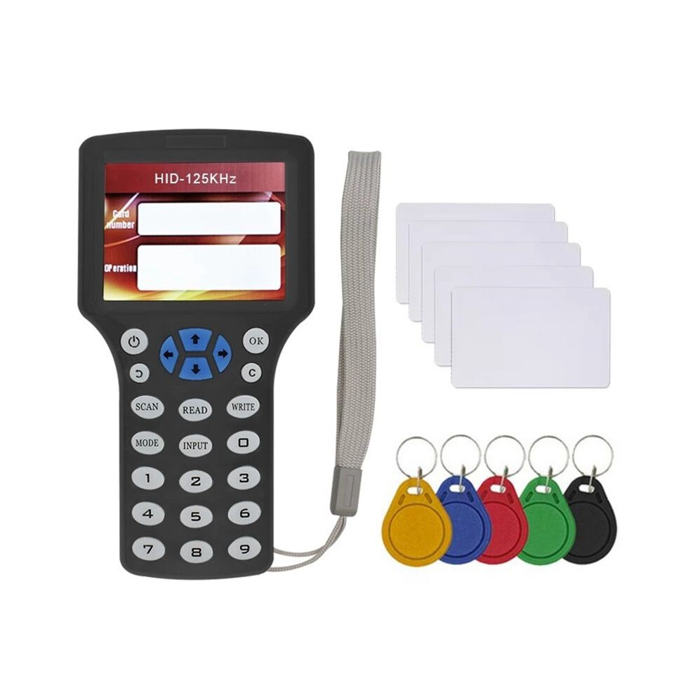 10 Frequency Rfid Nfc Card Reader Writer Duplicator+5Xuid Card/Keychain 125K 13.56Mhz Rfid Copier Key Replicator 4711976253074