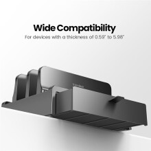 Vaydeer Vertical Laptop Stand with Drawer,Dual Slots Plastic Laptop Holder Storage with Space Saving Design,Adjustable