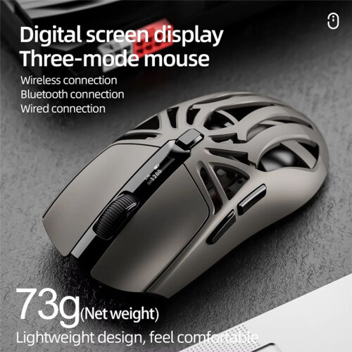 SMAILWOLF RS8  Mouse, 10000dpi, Three-Mode Connection, Macro Gaming Mouse for PC Notebook Laptop Computer Gray 2