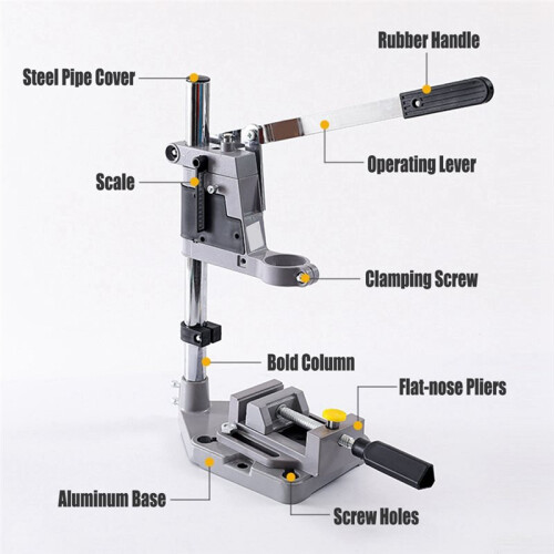 Upgrade Heavy-Duty Drill Press Stand, Adjustable Floor Table for Workbench with 2-Hole Aluminum Base,Home Improvement 2