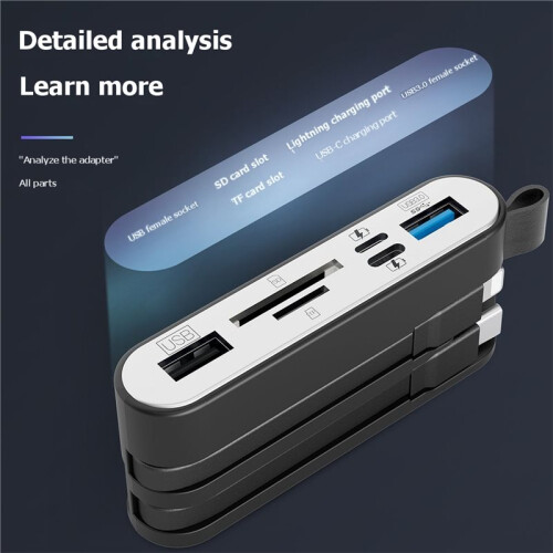 High-Speed USB 3.0 Multifunctional Card Reader Compatible with Mobile Phones and Computers (3-in-1) 1