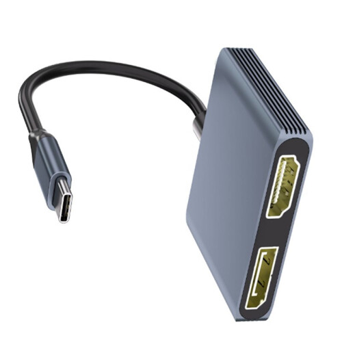 Hub Type-C Compatibile con  + Splitter DP 4K 60HZ Espansione Multischermo Docking Station Type-C per Laptop e Telefono 2