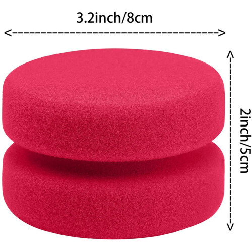 16 Pack Paint Sponge Applicator Detail Sponge Paint Round Wax Applicator Tire Shine Applicator (Red) 1