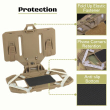 Placa de Telefone Airsoft Molle Carrier Outdoor Navigation Board, Suporte Dobrável de Acesso Rápido, Suporte de Montagem no Peito, Preto