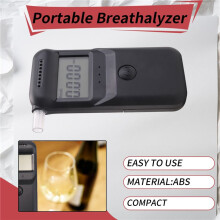 Portable Breathalyzer High Precisions Tester with Voice Prompt Reusable Mouthpieces for Drivers