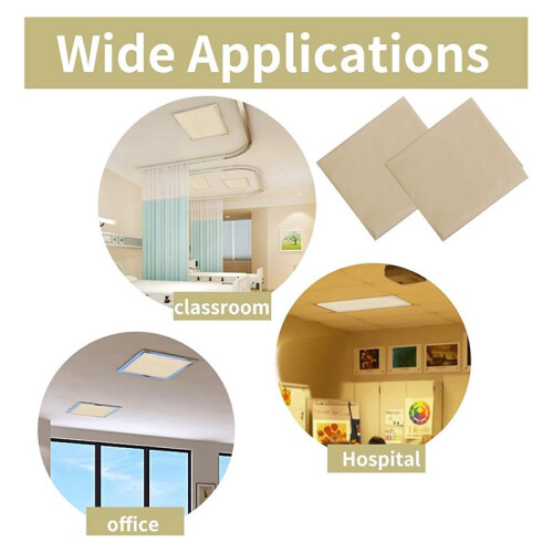 8 Pcs Fluorescent Light Covers,Light Covers for Ceiling Lights Classroom, Magnetic Light Filters for Office Khaki 2
