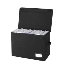 2X Comic Book Boxes, Back to School Fold Comic Short Box Case with Lid, Book Bin Container Holds 150 Comics Black