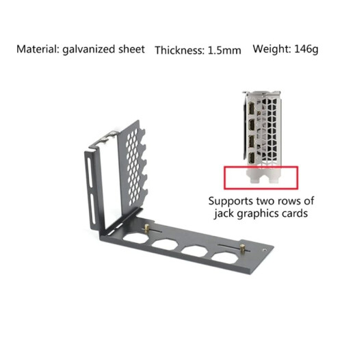 Vertical GPU Mount Bracket  Card Holder, Video Card VGA Support Rack Durable Metal Support for DIY Computer(B) 1