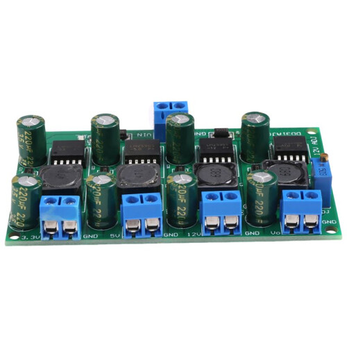 3A 4 Channels Multiple Switching Power Supply Module 3.3V 5V 12V ADJ Adjustable Output   Step-Down Buck Converter Board