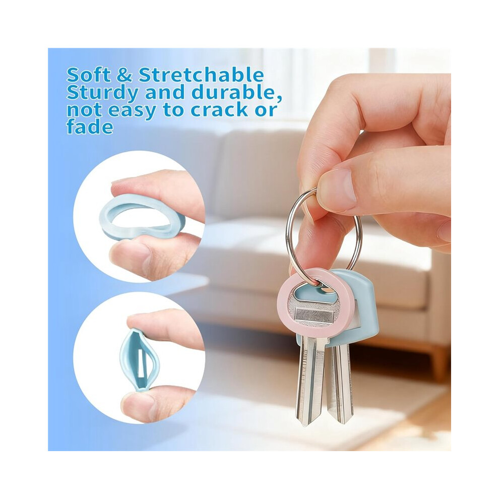 Key Covers Caps Set: 50Pcs Keys Caps Tags With Labels Silicone Key Identifiers Covers For House Keys Protectors 6033987322623