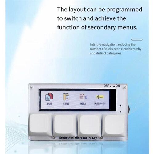 Micropad 4 Key - Programmable Macro Keypad with Color Display,Hotkeys, Game Anti-Cheat Support for Window Wireless 2