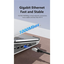 7 Port Laptop Hub Adapter Aluminum Stand Type C Network Card with USB C MST HDTV 4K 60Hz Hub Docking Station