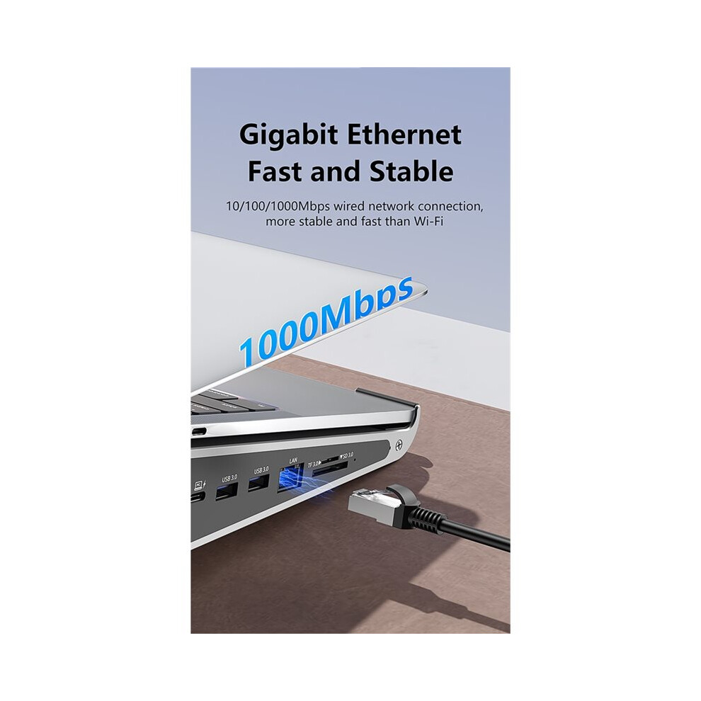 7 Port Laptop Hub Adapter Aluminum Stand Type C Network Card With Usb C Mst Hdtv 4K 60Hz Hub Docking Station 6032407229658