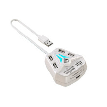 4  USB 2.0 HUB Type C Docking Station 5Gbps High Speed Transmission Splitter Adapter for Laptop Hard Drive White