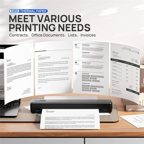Papel para Impressora Térmica 8,5 X 11 Polegadas, Impressão Térmica Avançada, Papel Térmico Compatível com D810, Pacote com 4 2