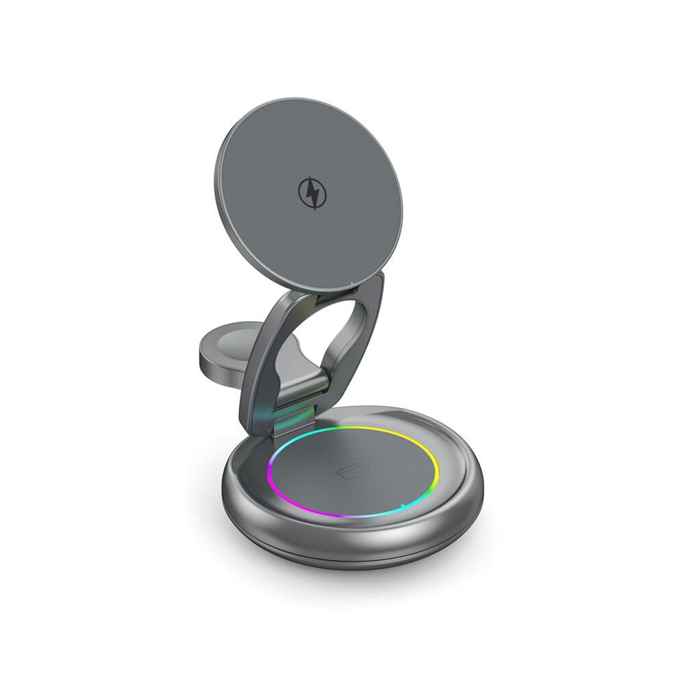 3 In 1 15W Wireless Charger Station For Phone/ Watch/Earphone With Magnetic 360 Rotating Foldable 6133495368394