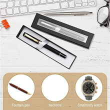 72 Pcs Pen Gift Box Empty Pen Cases with Clear Lid Pen Display for Christmas Gift Packing (Black, Beige, Bronze)