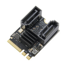 M.2 KEY A+E to 2 SATA3.0 Expansion Card PCIe 3.0 WIFI M.2 to for NGFF 2230 SSD Adapter Card for PC Computer