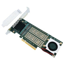 Scheda Adattatore da PCIe A M2, Convertitore da PCIe X8 A SSD M2 NVME M Key A 2 Porte, Adattatore M.2 PCI-e X8, Scheda di Espansione VROC