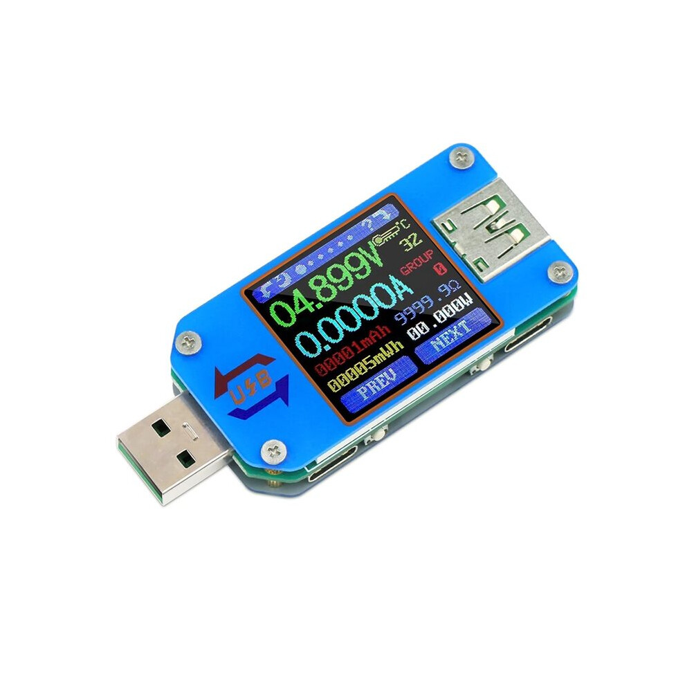 USB Power Meter, 4-24V 5A LCD USB A&C Voltage Current Display USB ...