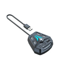 4  USB 2.0 HUB Type C Docking Station 5Gbps High Speed Transmission Splitter Adapter for Laptop Hard Drive Black