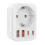 Double Plug for Socket, Power Strip with USB 2-Way Socket Adapter (4000 W 16 A) with 2 USB A and 2 USB C EU Plug 1