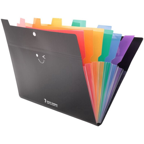 2X Expanding File Folders Letter Size 7 Pockets Accordion Document Organizer A4 Plastic File Folder Document Organizer