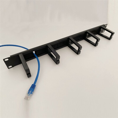 1U 19 Inch Rack Cabinets Cable Management Network Organizer Network Brush Panel Five Ring Detachable Wire Manager Frame 2