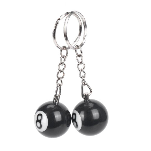 8X Billiard  Key Chain Key  Happy No. 8