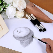 4pcs Dual Tip Artist Sponge Pen Set for Professional Drawing & Sketching, Soft Oil Pastel Blending Tools
