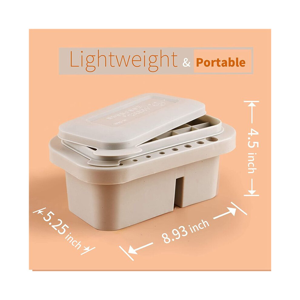 2X Brush Washing Bucket Multi-Use Paint Brush Basin with Art Palette Brush Holder Art Supplies Brush Washing Tool
