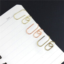 300 Pieces Gold Cute Paper Clips Clips Heart Shaped Paperclips Bookmark Clips for Office Supplier School