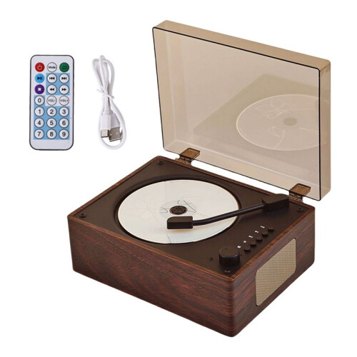 Speaker CD Player Compatible with  5.1 Album Player Tray-Loaded CD Player Walnut