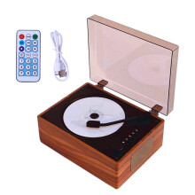 Speaker CD Player Compatible with 5.1 Album Player Tray-Loaded CD Player Wood Brown