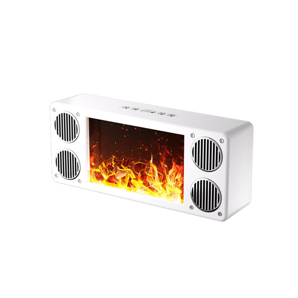 Panoramic 360 Stereo Surround Speaker With Flame Fireplace Effect Hifi Subwoofer Support Tf Usb Aux 6033897268639