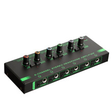 6 Kanalen Stereohoofdtelefoonversterker Audio-Interface Geluidsarme Geluidsmixer Opnamestudiomonitor voor Gitaarbas