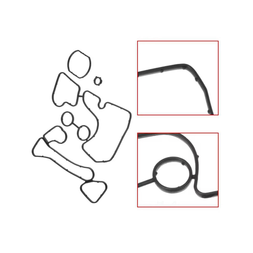 3 Set Engine Oil Cooler Gasket Seal For A6 A7 A8 Q5 Q7 3.0L Tdi V6 A/T 059117070B 059117070 059117070A 4713318920644