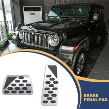 Gas And Brake Pedal Cover Auto Stainless Steel Foot Pedal Pad Kit For 2018-2019 Jl Models, 2 Pcs