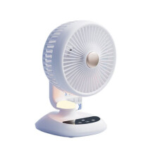 Ventilatore da Tavolo USB A 6 Velocità, Portatile, con Luce, per Scrivania, Camera da Letto, Ufficio, Viaggi, Timer e Tappetino Antiscivolo A