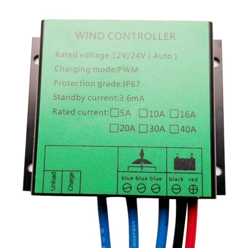 PWM Controller 300W Wind Turbine Charge Controller Water Proof Regulator for Wind Generator 12V 24V AUTO  16A