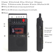 Lecteur de Cassettes USB Portable Multifonction Rétro, Enregistreur de Musique MP3, Haut-Parleurs Intégrés