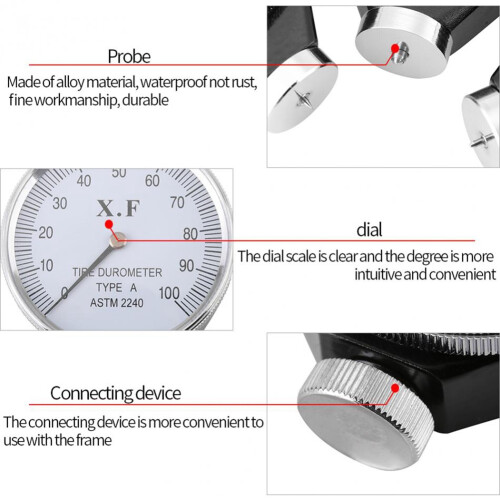 Shore Durometer a Type 0-100 HA Rubber Tire Hardness Tester Meter for Plastic Leather Rubber Multi-Resin 2