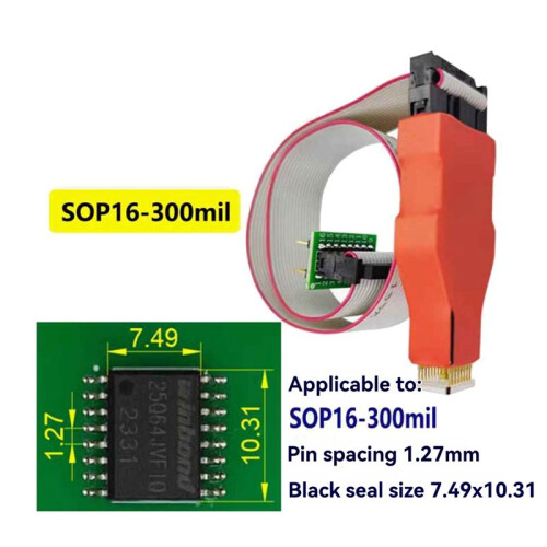 SOP16 300MIL Chip Download Burn Write Probe Spring Needle Flash Eeprom Chip Burner Cable 1