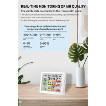 5 in 1 Multifunctional Air Quality Meter Household Temperature Humidity CO CO2 TVOC Tester Monitor Air Detector White