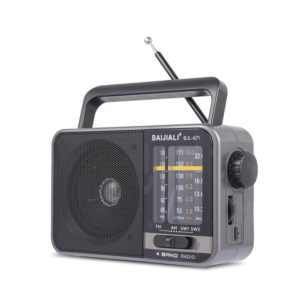 Baijiali Portable Am/Fm Transistor Radio With Dsp Anti-Jamming, Usb & Battery Powered - Ideal For Emergencies & Travel 4711480226090
