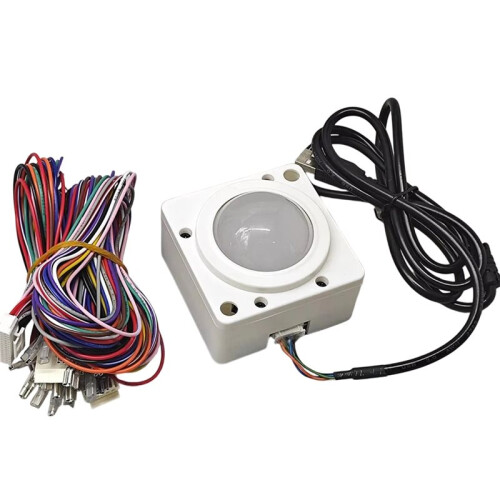 Mouse Trackball USB Redondo de 2 Polegadas com Iluminação LED para Jogos de Arcade no Windows, Compatível com Teclado e Joystick.
