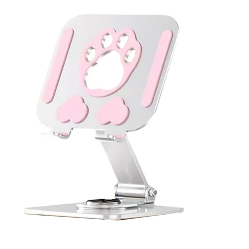Multifunction Phone Tablet Desk Stand 360 Rotating Foldable Holder for  Live Streaming Tablets Smartphone White