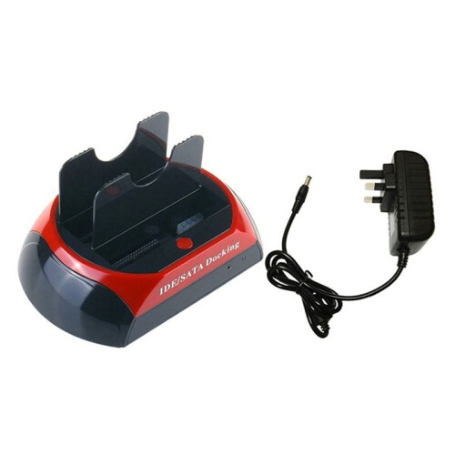 Estação de Encaixe de Disco Rígido de Slot Duplo para HDD /IDE de 2,5 e 3,5 Polegadas SSD USB Caixa de Gabinete de Disco Externo Plugue Do Reino 1