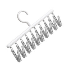 Percha giratoria para calcetines de 360, 10 clips, 37x19x1,9 cm Gris/Blanco